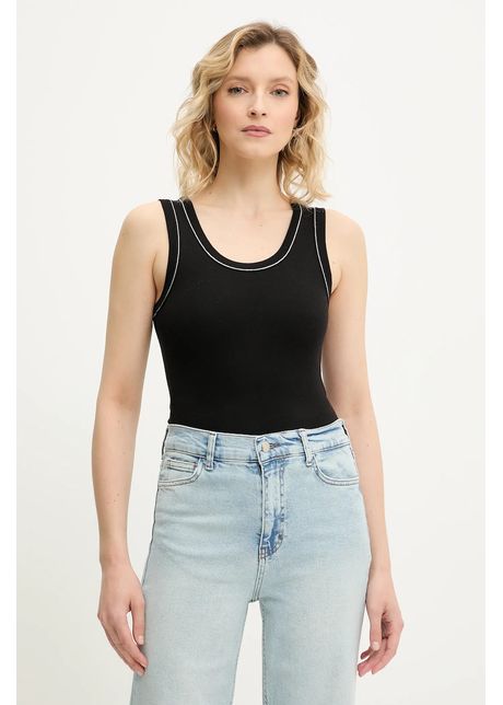 Answear Lab top din bumbac culoarea negru