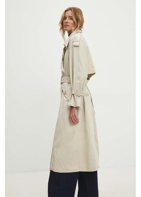 Answear lab trenci din denim culoarea bej de tranzitie oversize