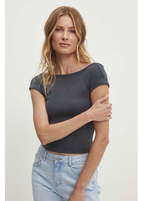 Answear lab tricou culoarea gri cu spate descoperit