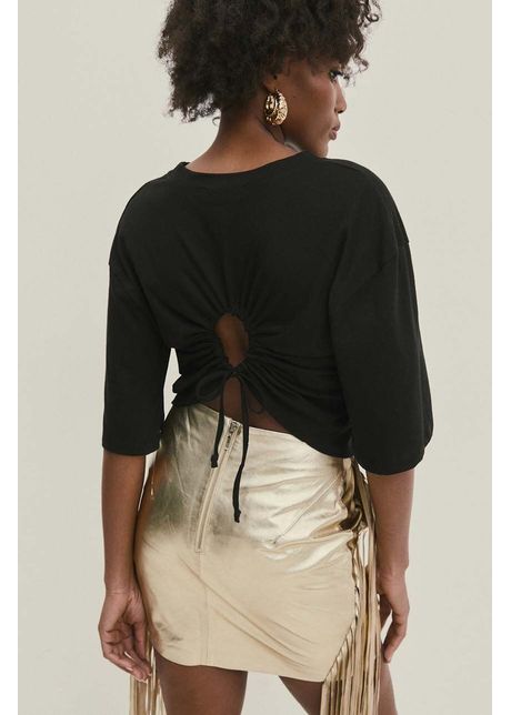 Answear lab tricou din bumbac femei culoarea negru