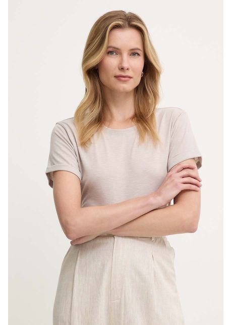 Answear lab tricou din in culoarea bej