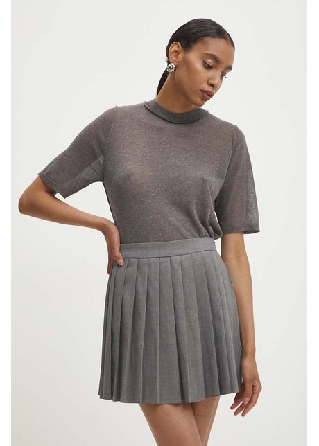 Answear lab tricou din in culoarea gri