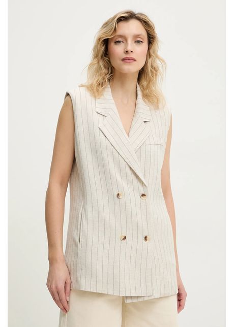 Answear lab vest de in culoarea bej cu doua randuri de nasturi