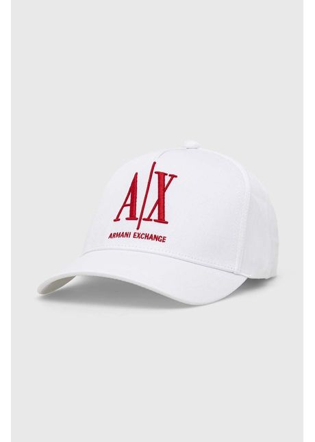 Armani exchange apc de baseball din bumbac culoarea alb cu imprimeu