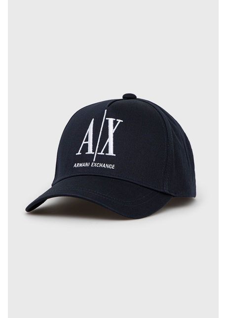 Armani exchange apc de baseball din bumbac culoarea albastru marin cu imprimeu