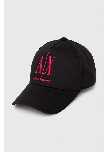 Armani exchange apc de baseball din bumbac culoarea negru cu imprimeu