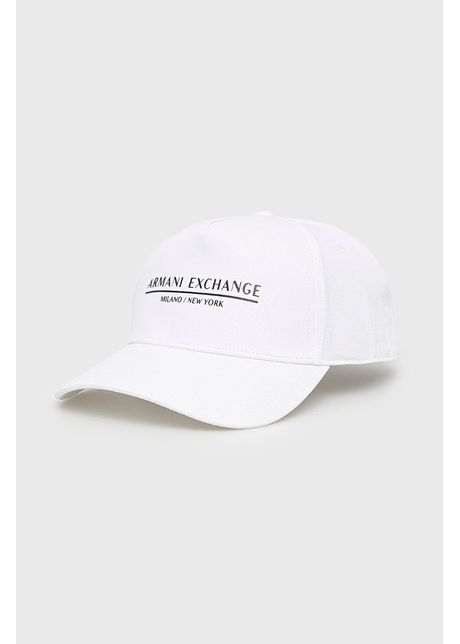 Armani exchange apc din bumbac culoarea alb cu imprimeu