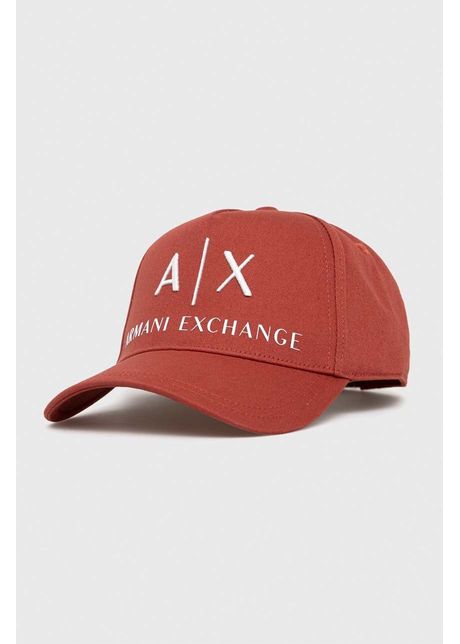 Armani exchange apc din bumbac culoarea portocaliu cu imprimeu
