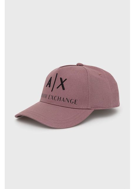 Armani exchange apc din bumbac culoarea violet cu imprimeu