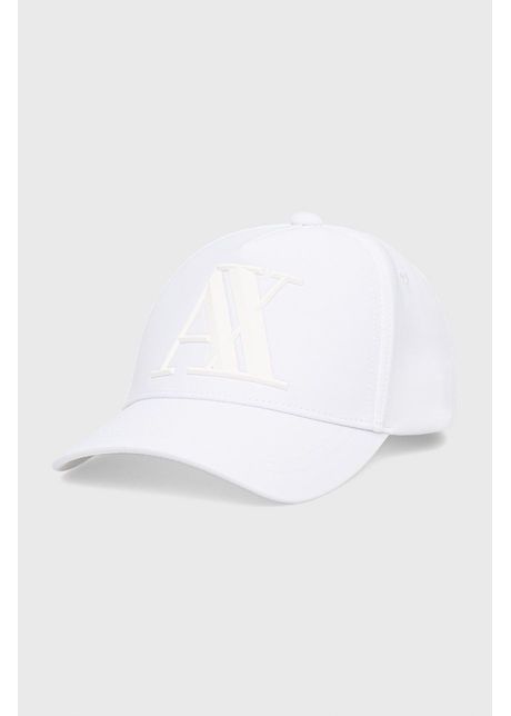 Armani exchange caciula culoarea alb cu imprimeu