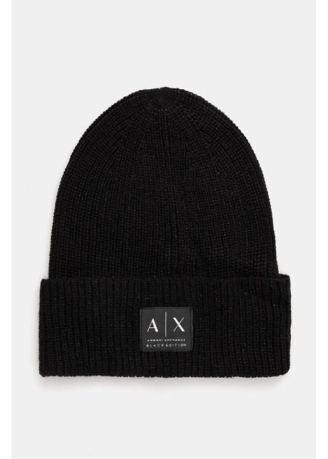Armani exchange caciula din amestec de lana culoarea negru din tesatura neteda xw000084 af10527