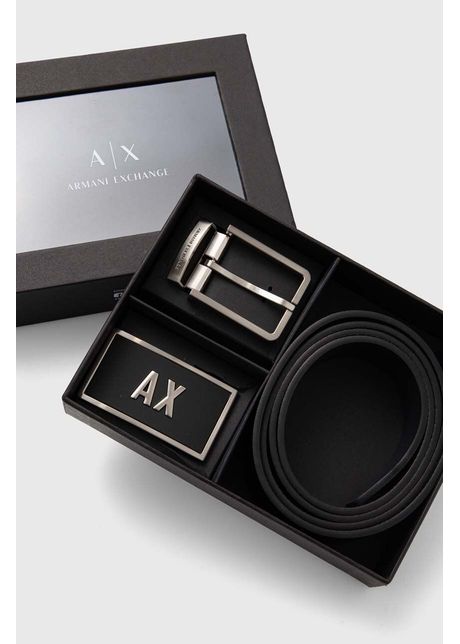 Armani exchange curea de piele cu doua fete barbati culoarea negru xm000185 af11958