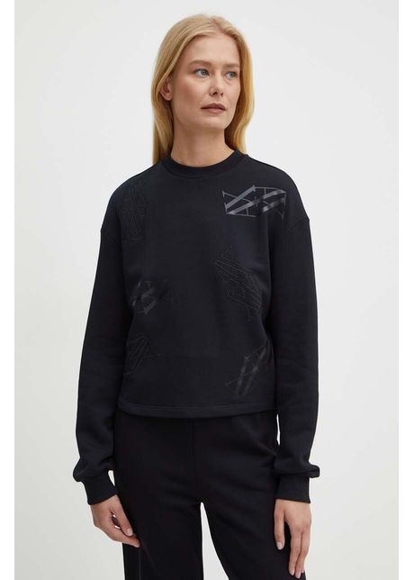 Armani exchange hanorac de bumbac femei culoarea negru cu imprimeu 6dym80 yjfzz