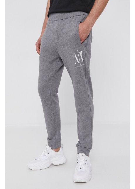 Armani exchange pantaloni b rba i culoarea gri material neted