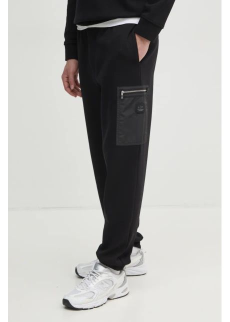 Armani exchange pantaloni de trening barbati culoarea negru neted xm000084 af10818