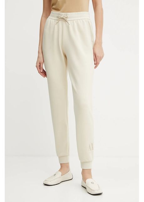 Armani exchange pantaloni de trening culoarea bej cu imprimeu xw000828 af13397
