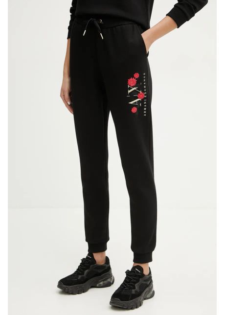 Armani exchange pantaloni de trening culoarea negru cu imprimeu xw000314 af12261