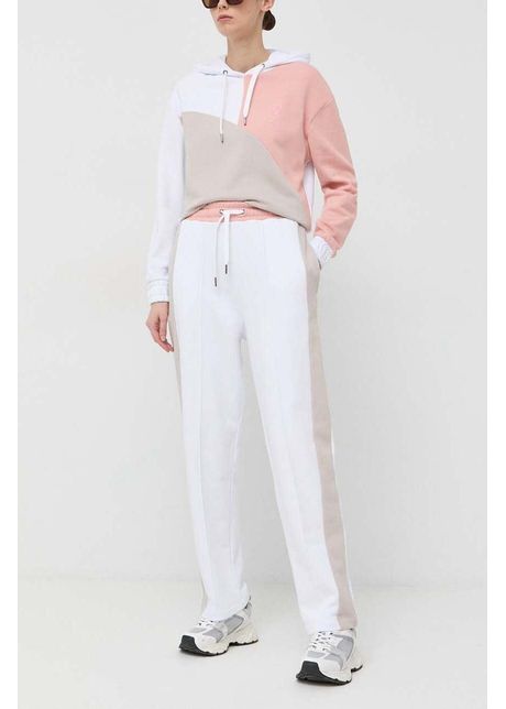 Armani exchange pantaloni de trening din bumbac culoarea alb cu imprimeu