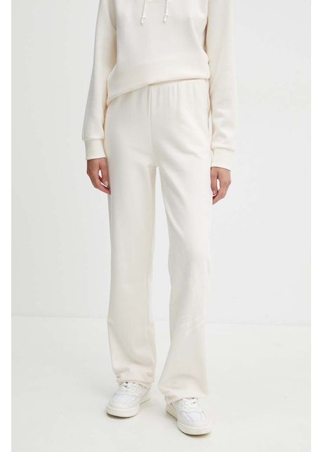 Armani exchange pantaloni de trening din bumbac culoarea bej cu imprimeu 6dyp80 yjfzz