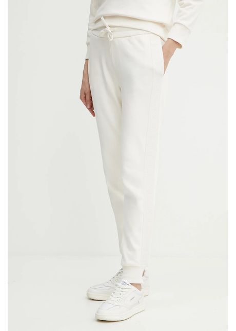 Armani exchange pantaloni de trening din bumbac culoarea bej cu imprimeu xw000503 af12804