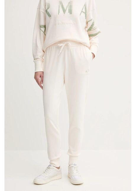 Armani exchange pantaloni de trening din bumbac culoarea bej uni xw000497 af12739