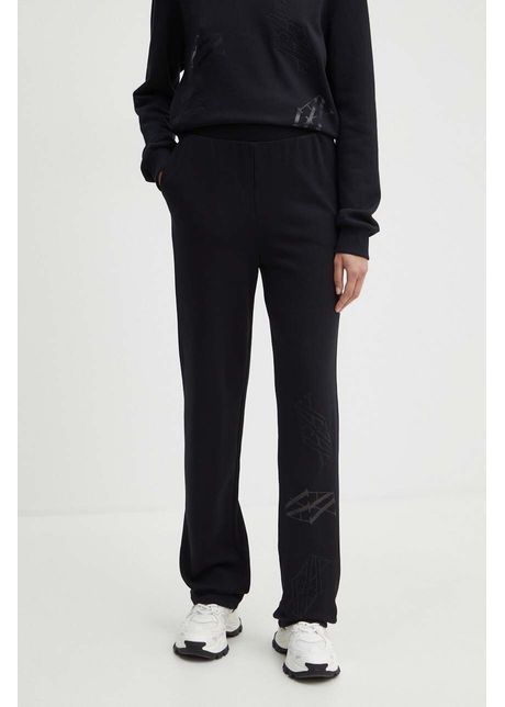 Armani exchange pantaloni de trening din bumbac culoarea negru cu imprimeu 6dyp80 yjfzz