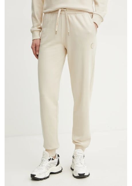 Armani exchange pantaloni de trening din bumbac femei culoarea bej cu imprimeu xw000319 af12217