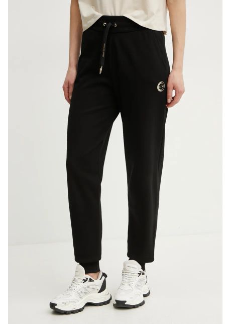 Armani exchange pantaloni de trening din bumbac femei culoarea negru cu imprimeu xw000319 af12217