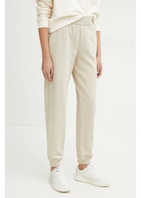 Armani exchange pantaloni de trening femei culoarea bej neted xw000089 af10172