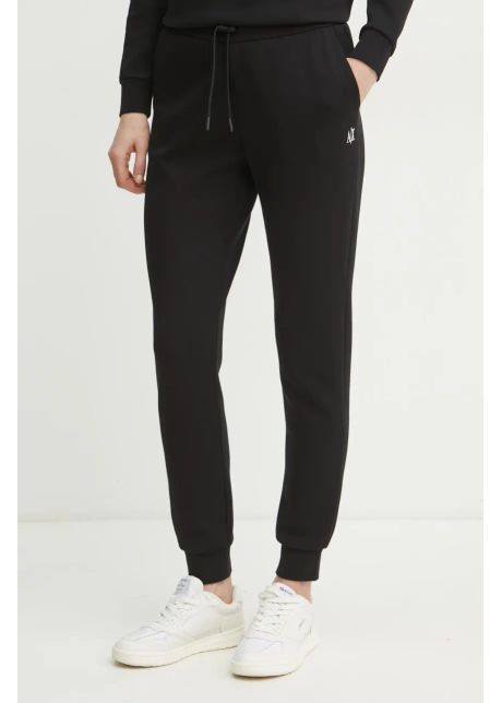 Armani exchange pantaloni de trening femei culoarea negru neted xw000824 af10818