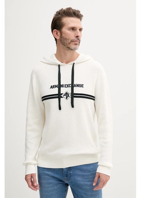 Armani exchange pulover de bumbac barbati culoarea alb light cu guler xm000180 af11960