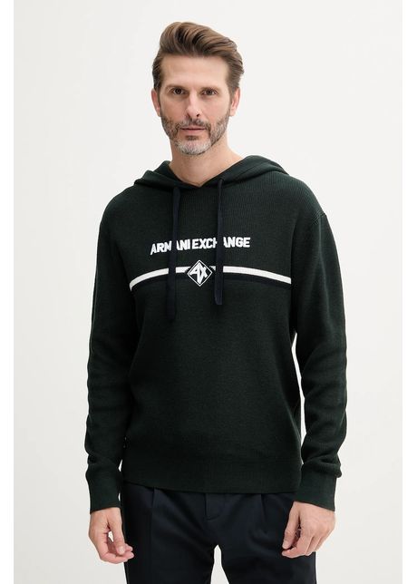 Armani exchange pulover de bumbac barbati culoarea verde light cu guler xm000180 af11960