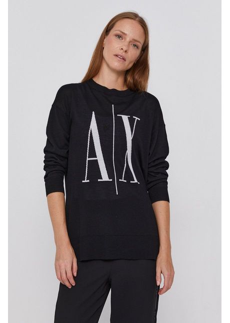 Armani exchange pulover femei culoarea negru light
