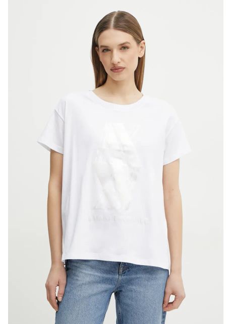 Armani Exchange tricou din bumbac femei, culoarea alb, XW000515 AF10359