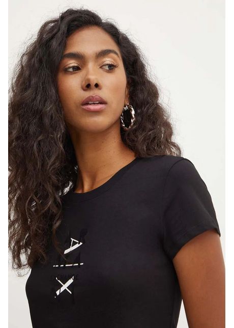 Armani Exchange tricou din bumbac femei, culoarea negru, 6DYT26 YJ3RZ