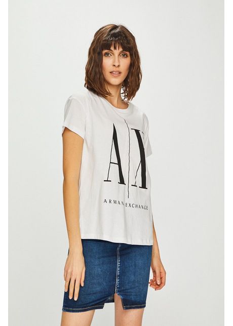 Armani Exchange tricou femei, culoarea alb, 8NYTCX YJG3Z