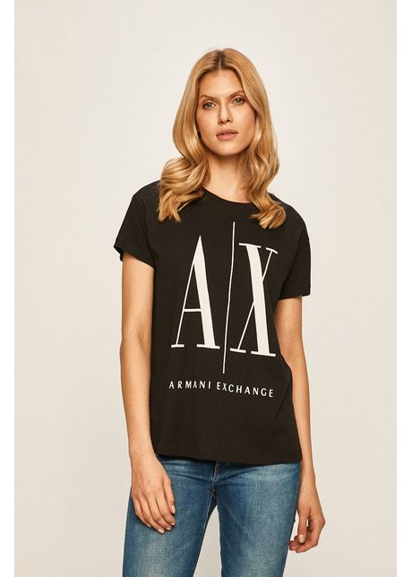 Armani Exchange tricou femei, culoarea negru, 8NYTCX YJG3Z