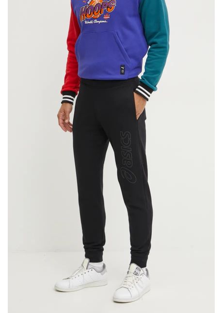 Asics pantaloni de trening culoarea negru neted 2031e189