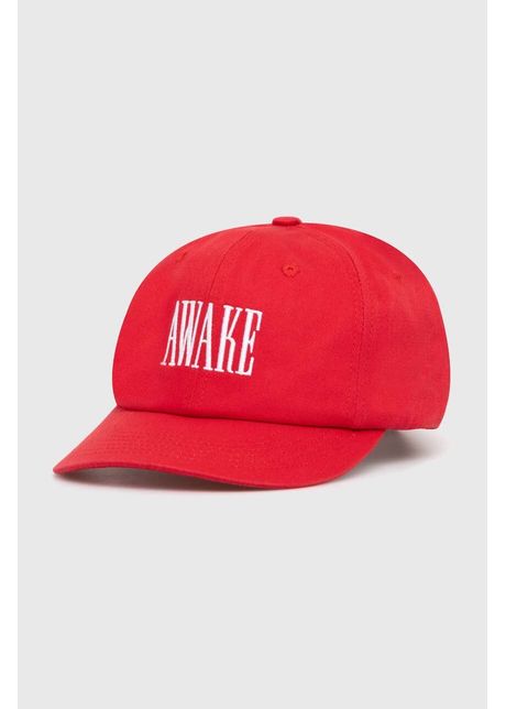 Awake ny apc de baseball din bumbac logo hat culoarea rosu cu imprimeu sp24 ht004