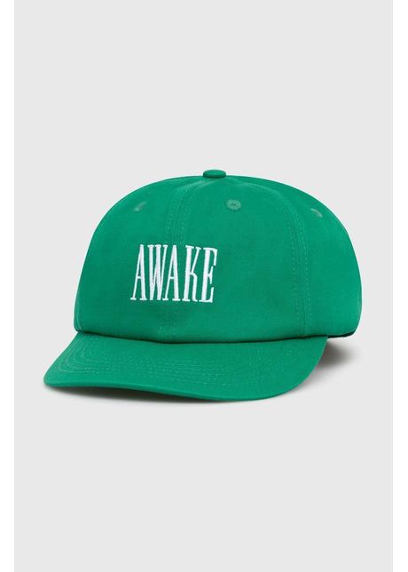 Awake ny apc de baseball din bumbac logo hat culoarea verde cu imprimeu sp24 ht004