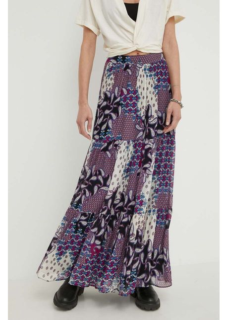 Ba sh fusta din matase brooke culoarea violet maxi evazati 1e24broo