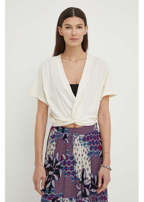 Ba sh tricou din bumbac denali femei culoarea bej 1e24dena
