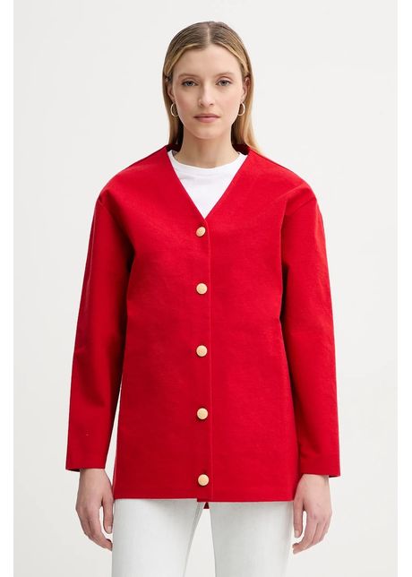 Bally cardigan din amestec de l n femei culoarea rosu wkn0b2