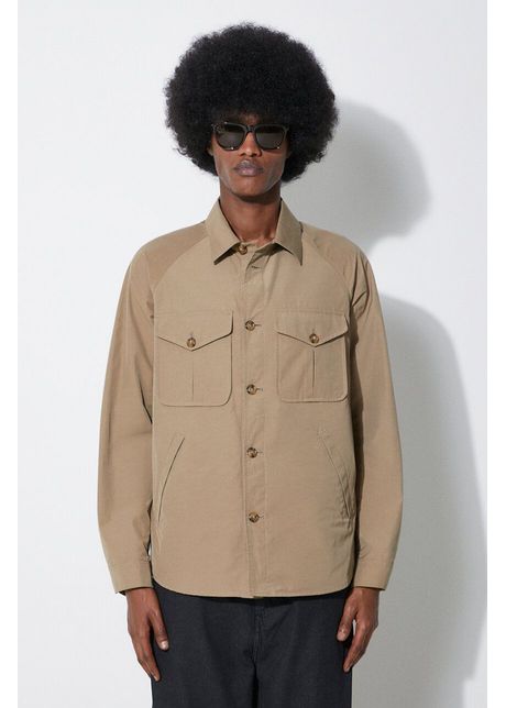 Baracuta geaca shirt jacket br cloth barbati culoarea bej de tranzitie brcps1044