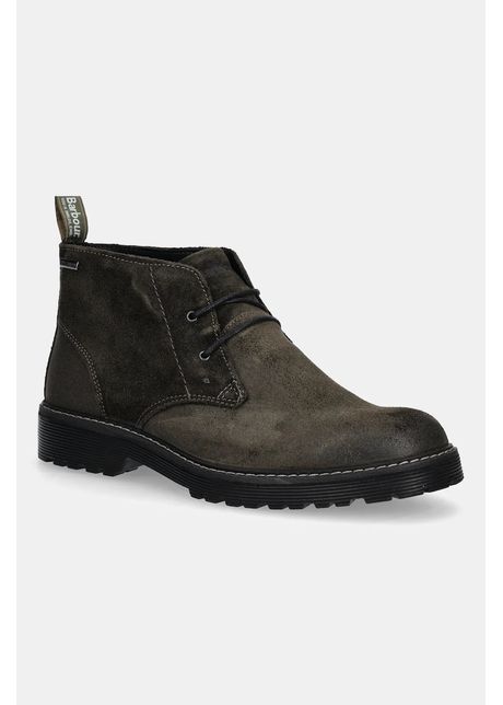 Barbour botine de piele întoarsă Maxwell culoarea verde, MFO0770BR98