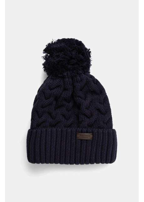 Barbour caciula culoarea albastru marin din tricot gros mha0701