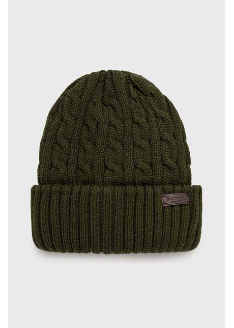 Barbour caciula culoarea verde din tricot gros