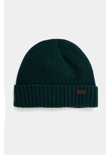 Barbour caciula de lana culoarea negru de lana din tricot gros