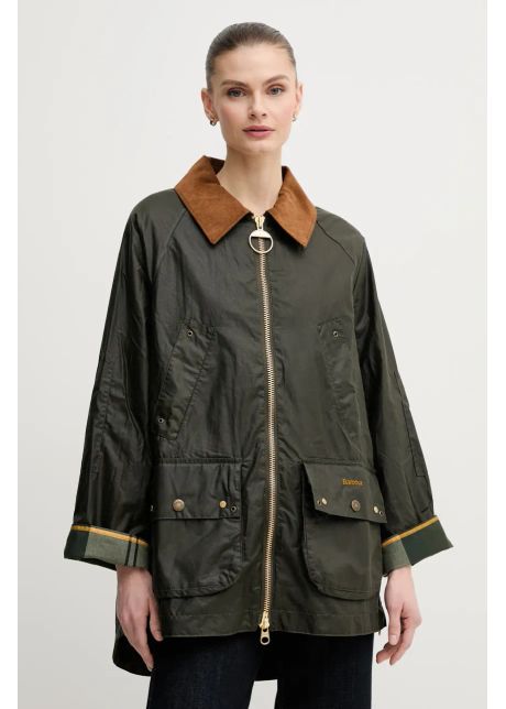 Barbour geaca raelynn femei culoarea verde de tranzitie lwx1467ol51