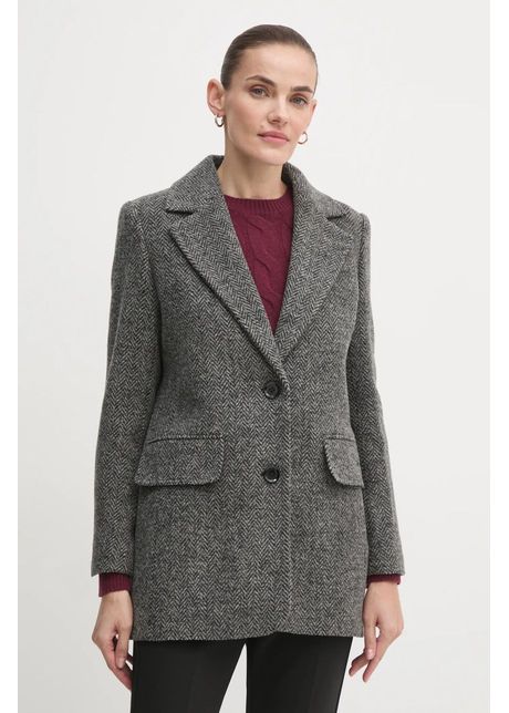 Barbour palton de l n paulette mensy jacket culoarea gri de tranzi ie lta0122